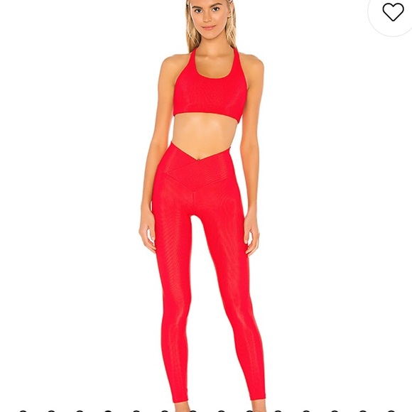 Beach Riot Cara Ribbed Leggings - Red - Picture 3 of 9